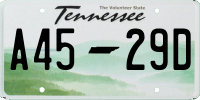 TN license plate A4529D