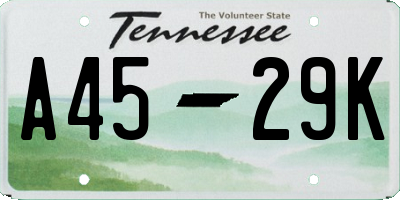 TN license plate A4529K