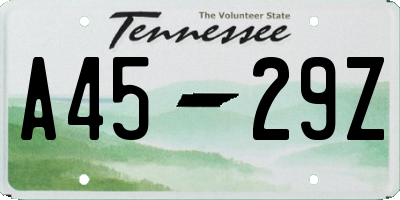 TN license plate A4529Z