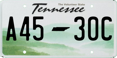 TN license plate A4530C