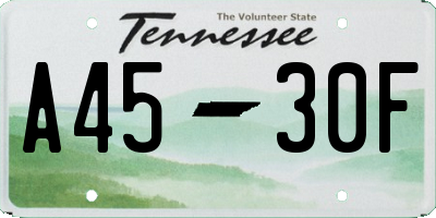 TN license plate A4530F
