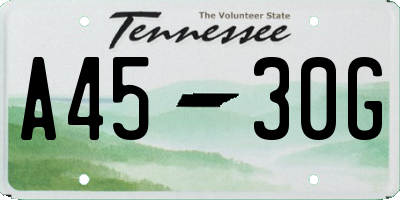 TN license plate A4530G