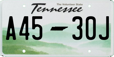 TN license plate A4530J