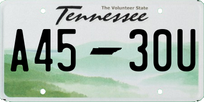 TN license plate A4530U