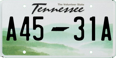 TN license plate A4531A
