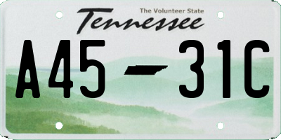 TN license plate A4531C