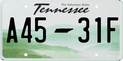 TN license plate A4531F