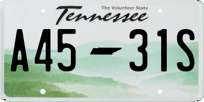 TN license plate A4531S