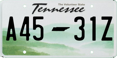 TN license plate A4531Z