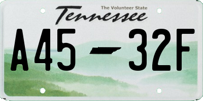 TN license plate A4532F