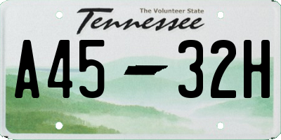 TN license plate A4532H