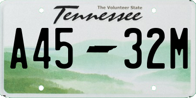 TN license plate A4532M