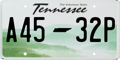 TN license plate A4532P