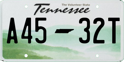 TN license plate A4532T