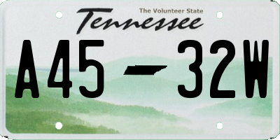 TN license plate A4532W