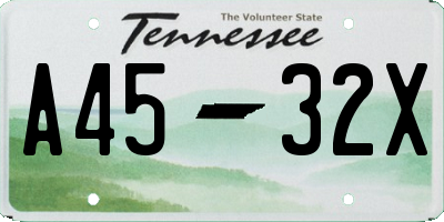 TN license plate A4532X