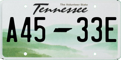TN license plate A4533E