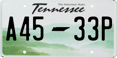 TN license plate A4533P