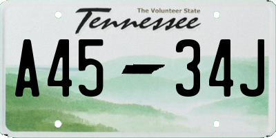 TN license plate A4534J