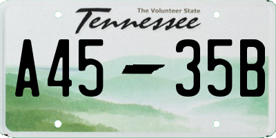 TN license plate A4535B
