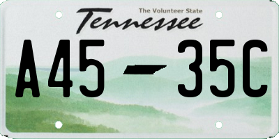 TN license plate A4535C