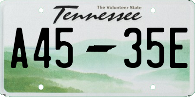 TN license plate A4535E