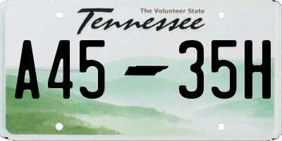 TN license plate A4535H