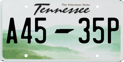 TN license plate A4535P