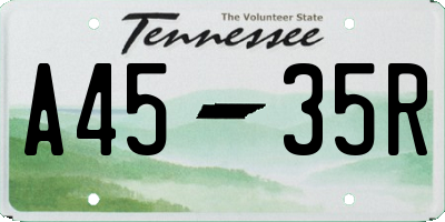 TN license plate A4535R
