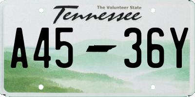 TN license plate A4536Y