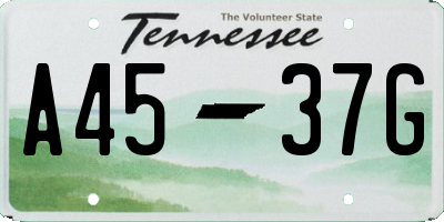 TN license plate A4537G