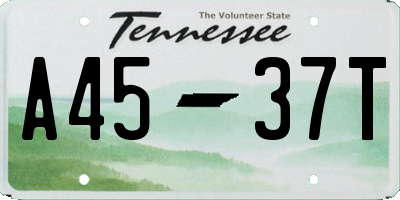 TN license plate A4537T