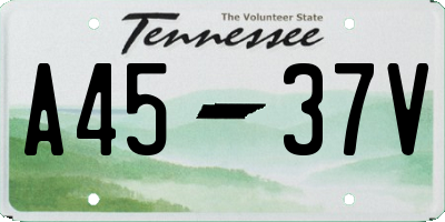 TN license plate A4537V