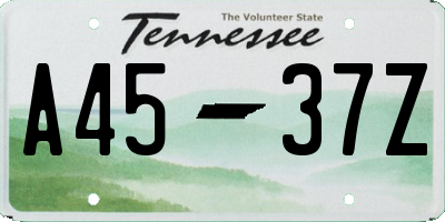 TN license plate A4537Z