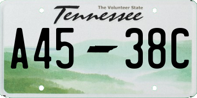 TN license plate A4538C