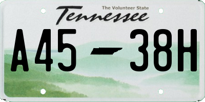 TN license plate A4538H