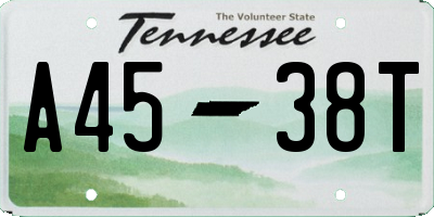 TN license plate A4538T