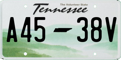 TN license plate A4538V