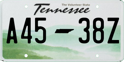 TN license plate A4538Z