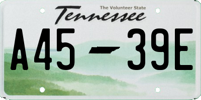 TN license plate A4539E
