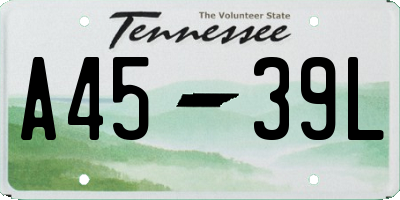TN license plate A4539L