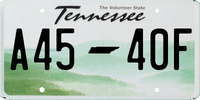 TN license plate A4540F