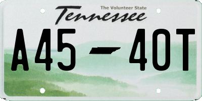 TN license plate A4540T