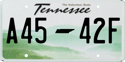 TN license plate A4542F