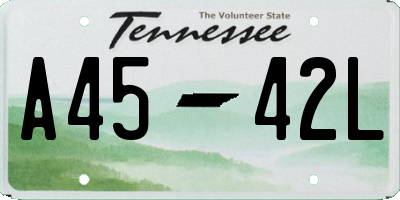 TN license plate A4542L