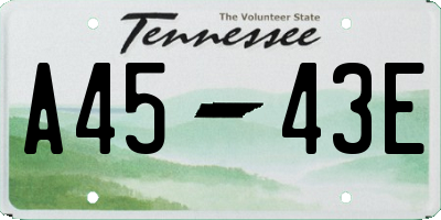 TN license plate A4543E