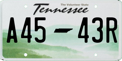 TN license plate A4543R