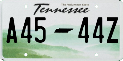 TN license plate A4544Z