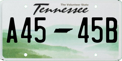TN license plate A4545B