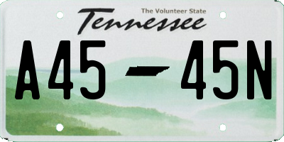 TN license plate A4545N